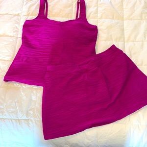 Lands End Tankini bathing suit top size 14 bottoms size 10.